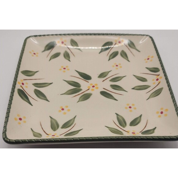 Temptations by Tara Square Old World Green 7" Salad Plates NEW - Picture 1 of 7